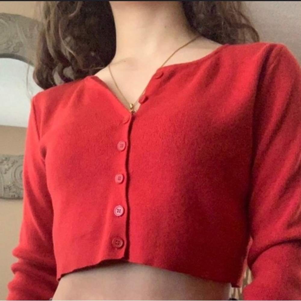 Brandy Melville Red Athelia Sweater